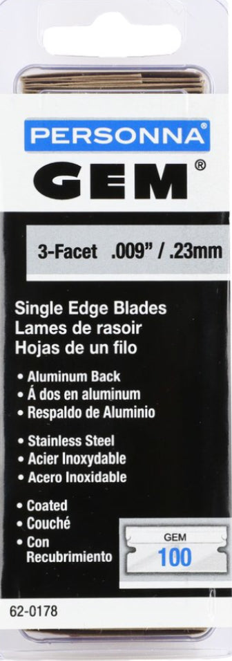 GEM Coated Stainless Steel Single-Edge Razor Blades (pack of 100) – LC ...